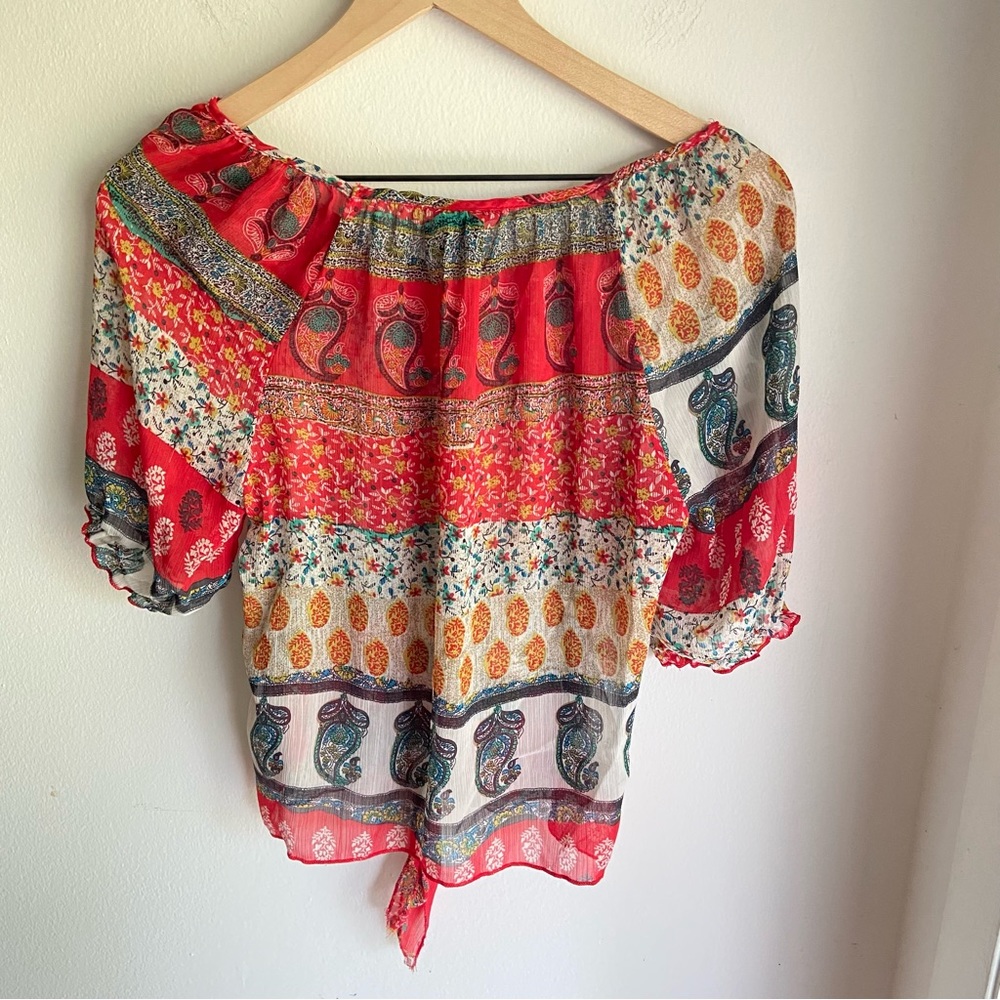 Rue 21 bohemian flowy multicolored paisley top - size S - Picture 2 of 5